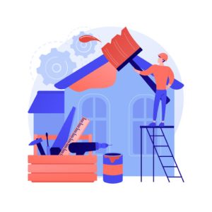 House renovation abstract concept vector illustration. House renovation abstract concept vector illustration. Property remodeling ideas and tips, construction services, potential buyer, house listing, renovation design project abstract metaphor.